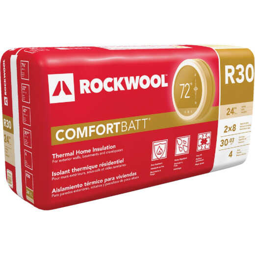Rockwool Comfortbatt R-30 24 In. x 47 In. Stone Wool Insulation (4-Pack)